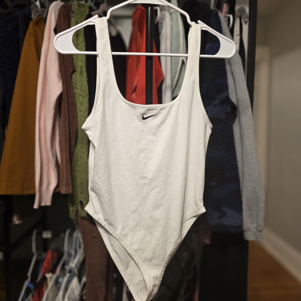 Nike White Bodysuit with Logo